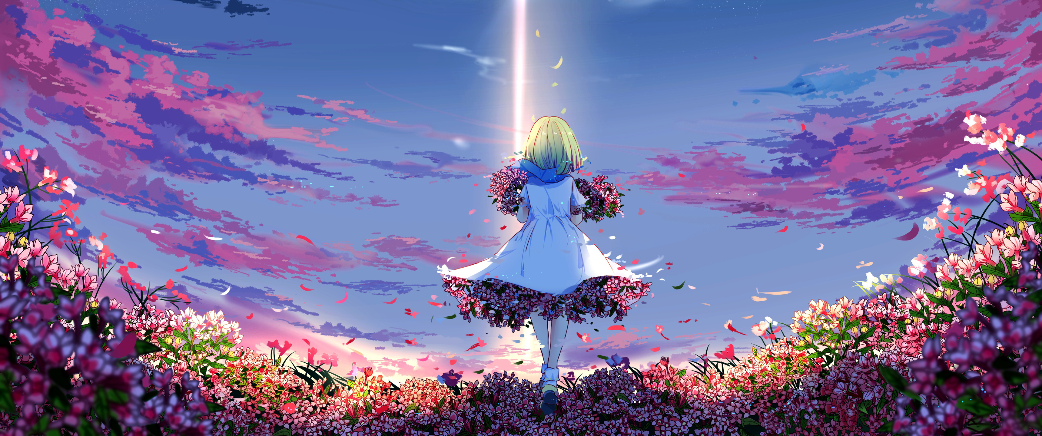 Hd Wallpapers Anime Spring - 3440x1440 Wallpaper 