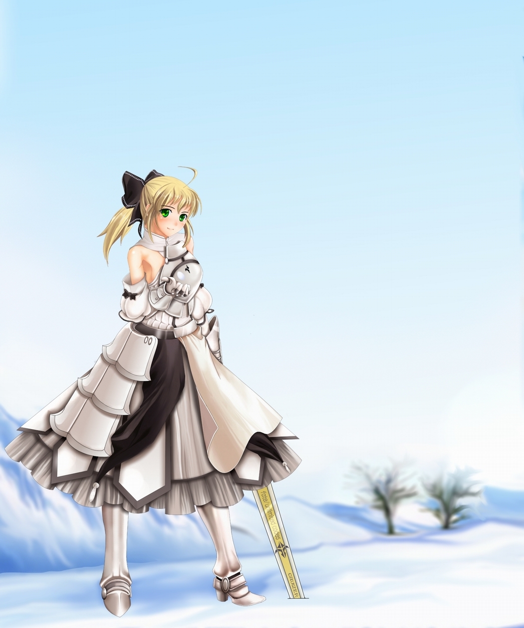 Saber Lily~ - Anime Girl Knight Winter - HD Wallpaper 