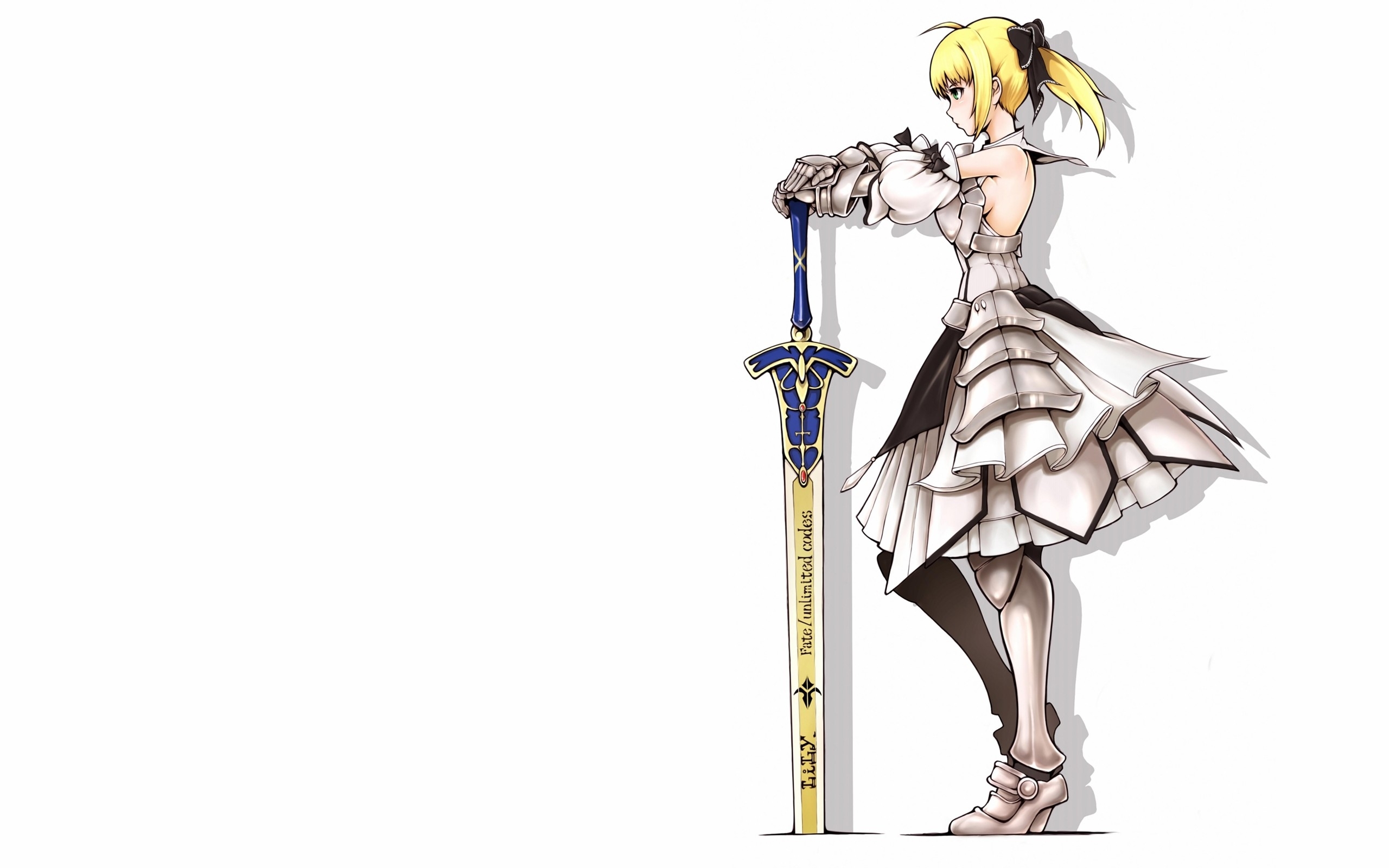 Blondes Fate Unlimited Codes Thighs Ponytails Saber - Saber Lily Fate - HD Wallpaper 