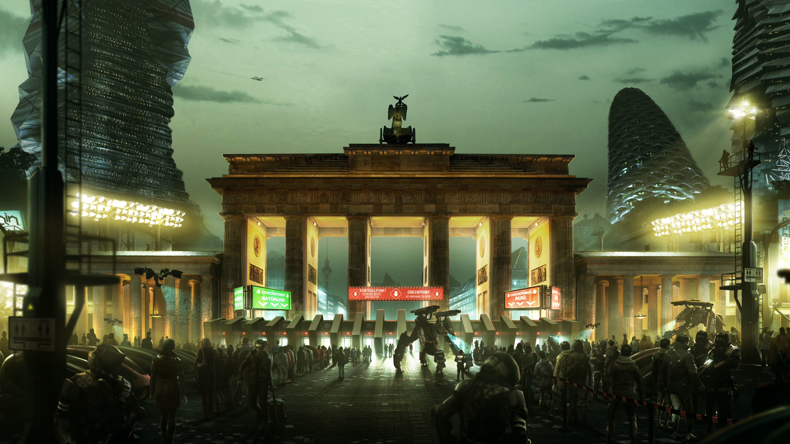 Deus Ex Mankind Divided Concept Art Berlin - HD Wallpaper 