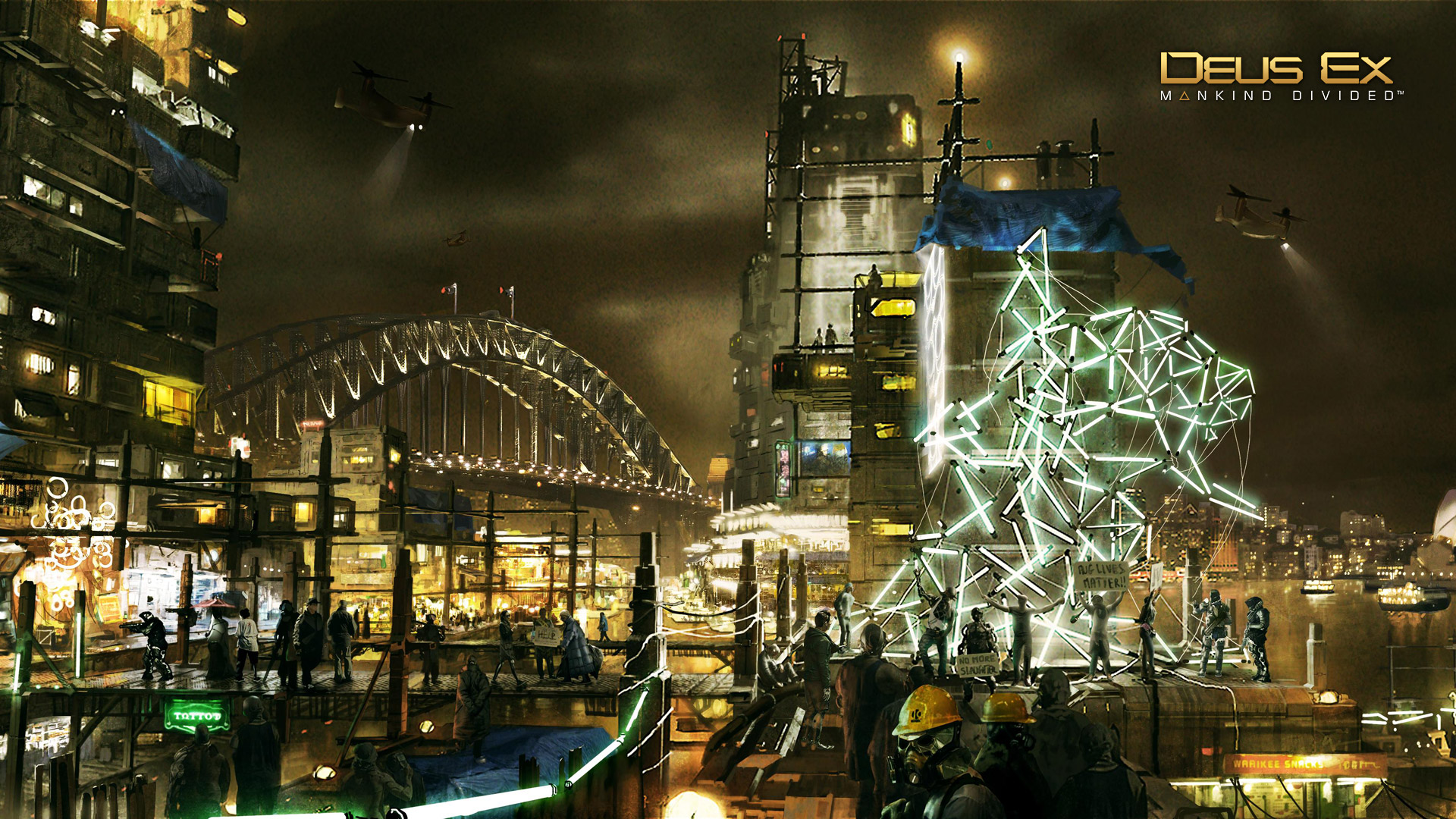 Mankind Divided Wallpaper In - Futuristic City Deus Ex Human Revolution Architecture - HD Wallpaper 