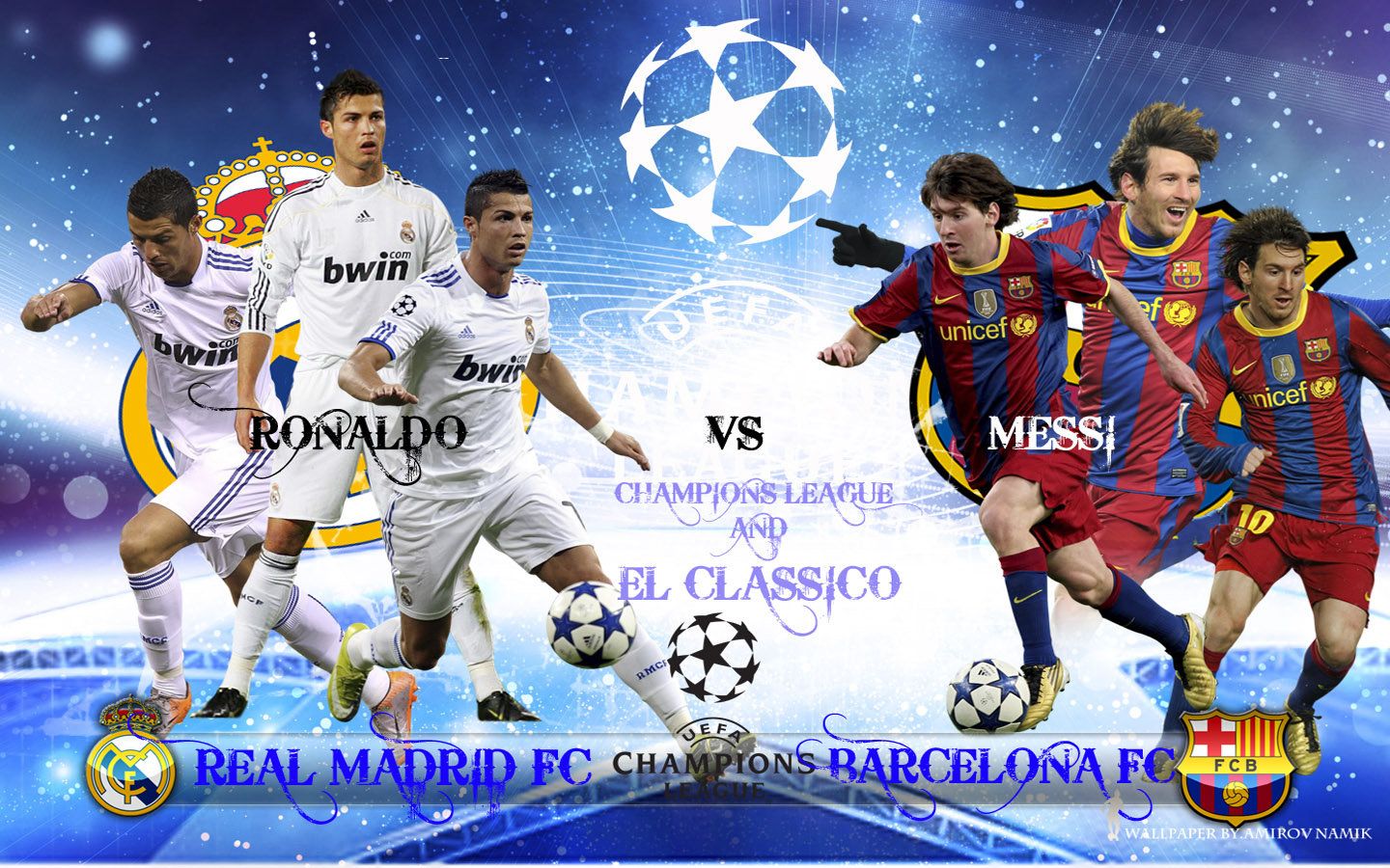 Wallpaper Madura United - Ronaldo Real Madrid Vs Messi Barcelona - HD Wallpaper 