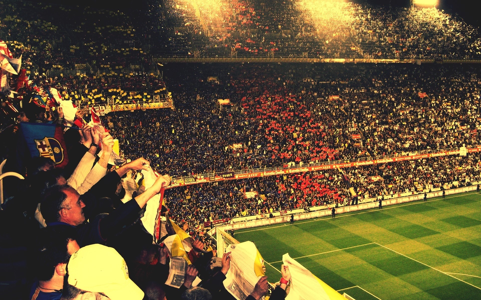 1920x1200, Fc Barcelona Soccer Football Crowd Stadium - Football Stadium Crowd Background - HD Wallpaper 