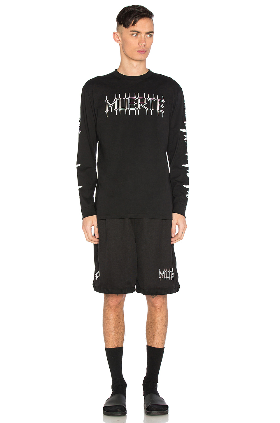 Marcelo Burlon Orlando Shorts Black & White Men Bottoms,marcelo - Acne Studios Oversized Sweatshirt - HD Wallpaper 