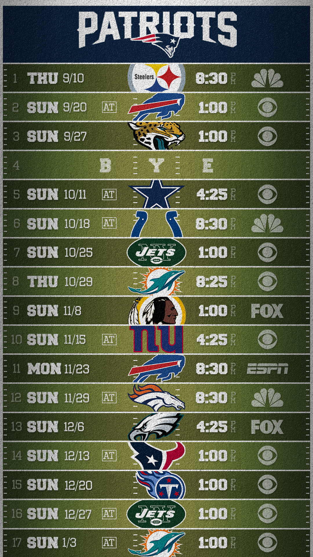 New England Patriots 2019 Schedule - HD Wallpaper 