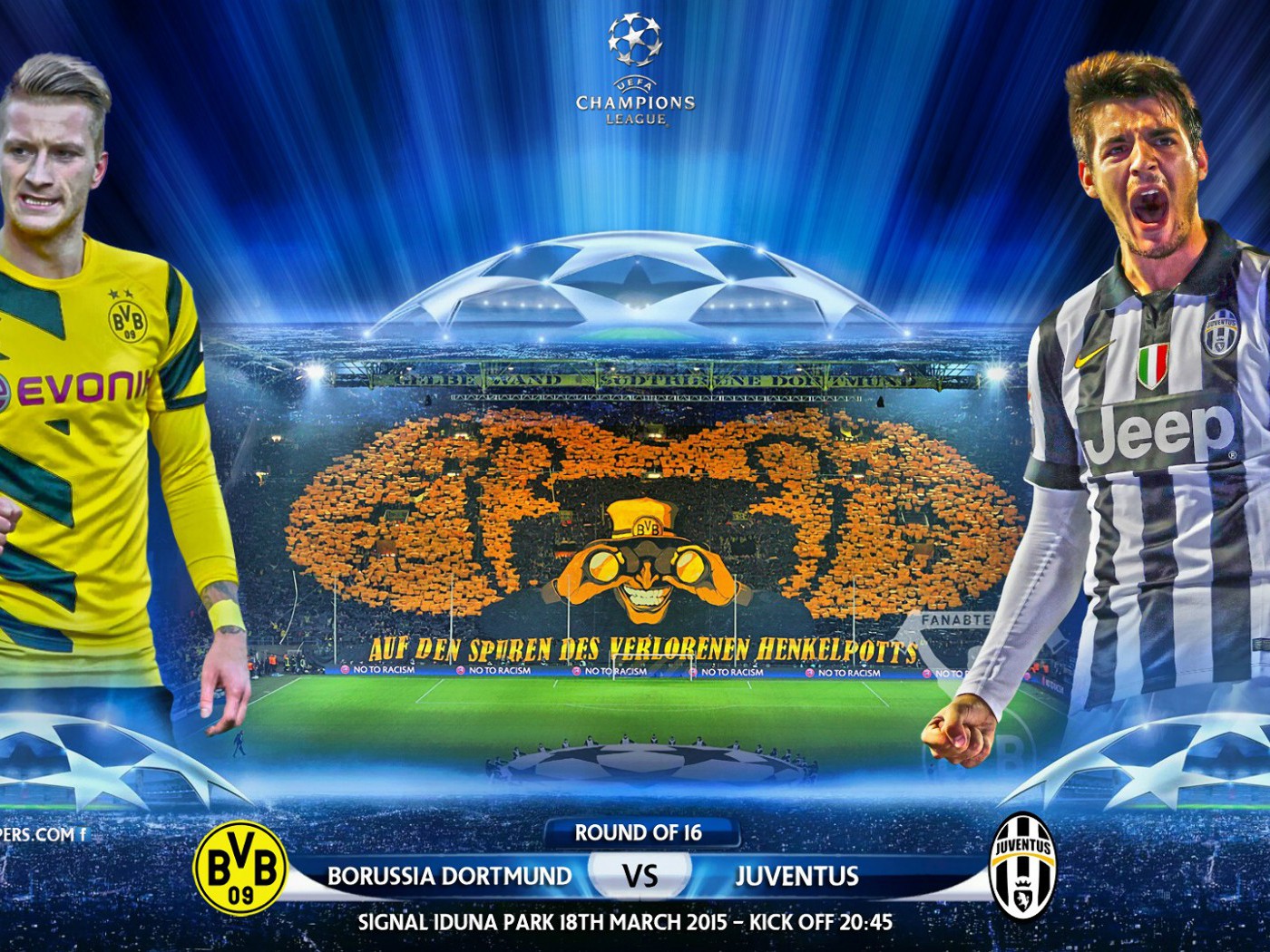 2015 Borussia Dortmund Bvb Vs Juventus Fc Ucl Uefa - Barcelona Paris Saint Germain 2015 - HD Wallpaper 