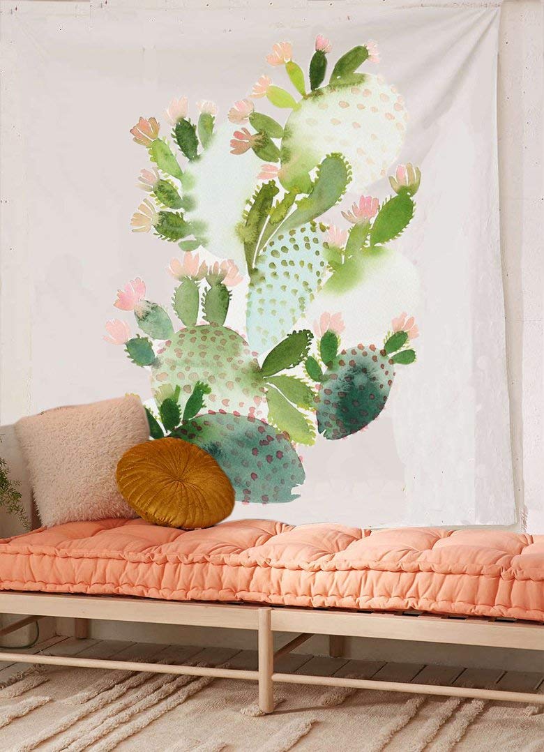 Cactus Watercolor Wall Tapestry Fabric Wallpaper Home - Cactus Watercolour Painting Printable - HD Wallpaper 