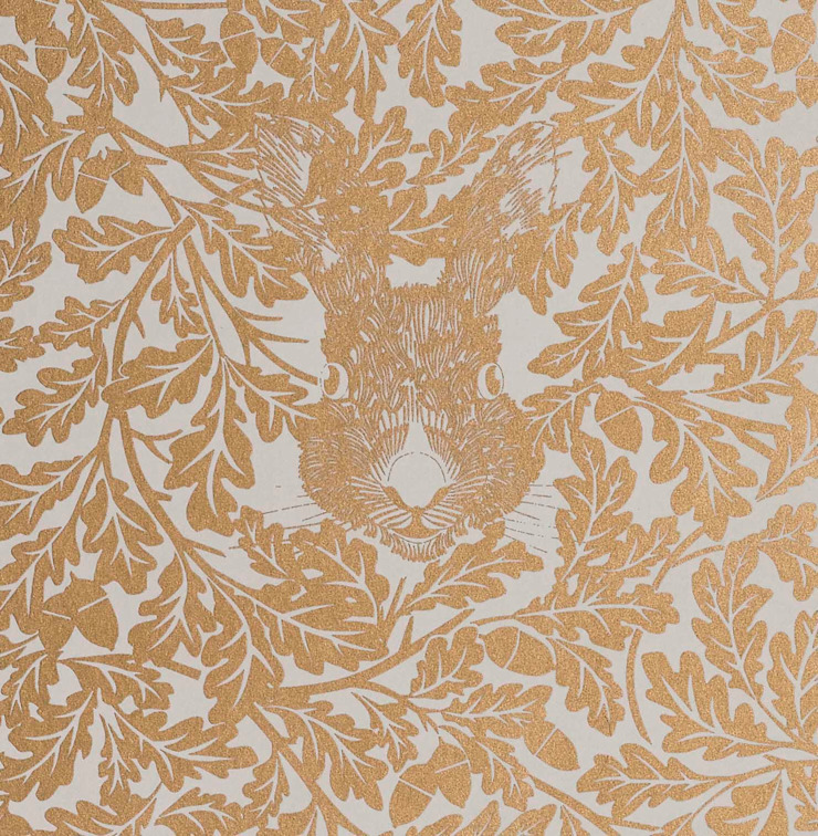 Forest Midas Gold Screen Print Wallpaper 10m Roll De - Screen Printing - HD Wallpaper 