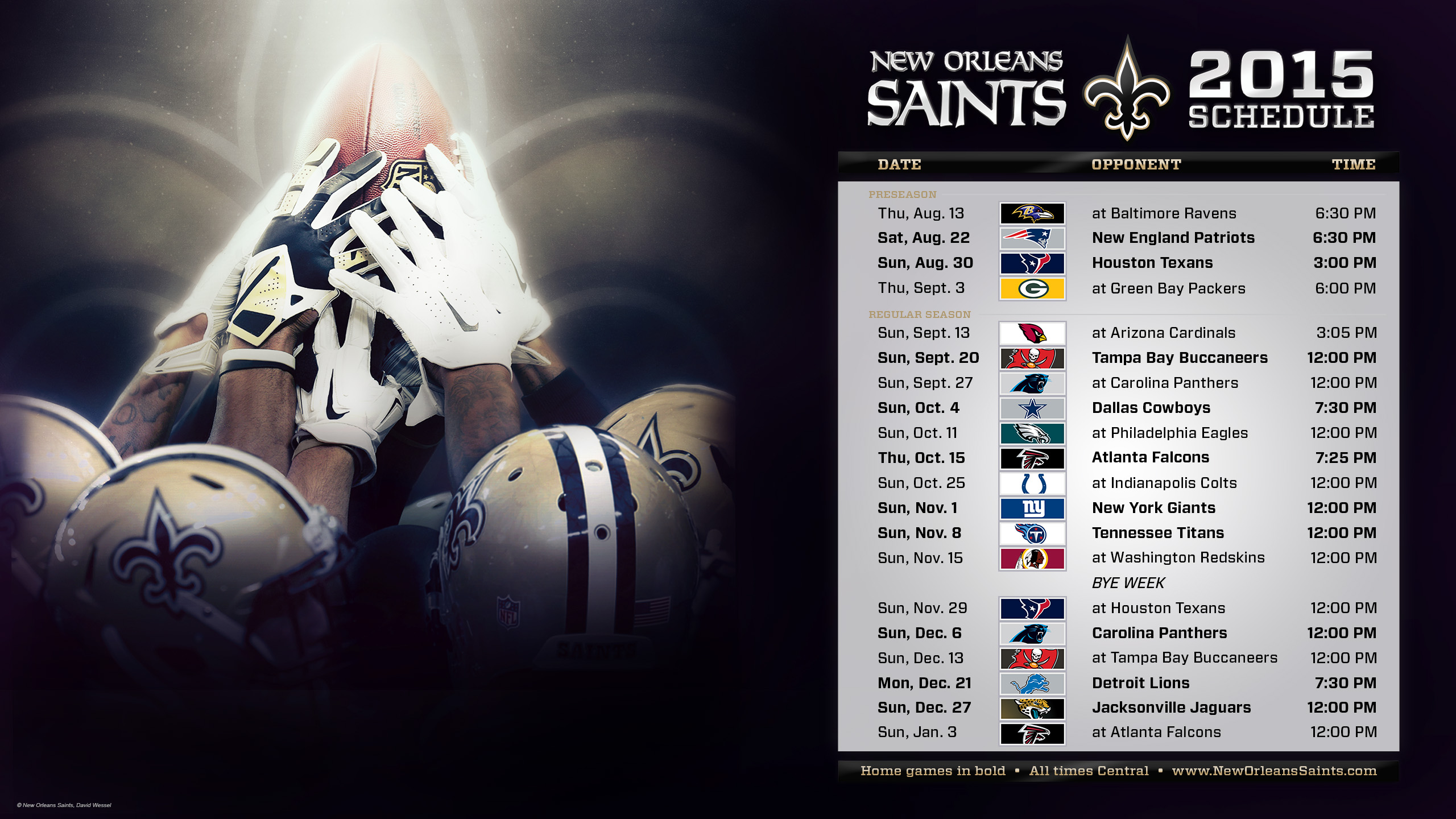Schedule Walpaper - New Orleans Saints - HD Wallpaper 