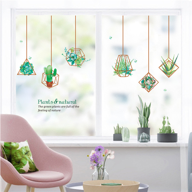 9153740218 896155306 - Hanging Cactus Wall Sticker - HD Wallpaper 
