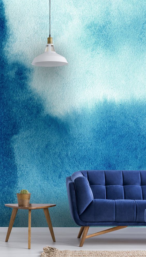 Concrete Effect Wall With Blue - HD Wallpaper 