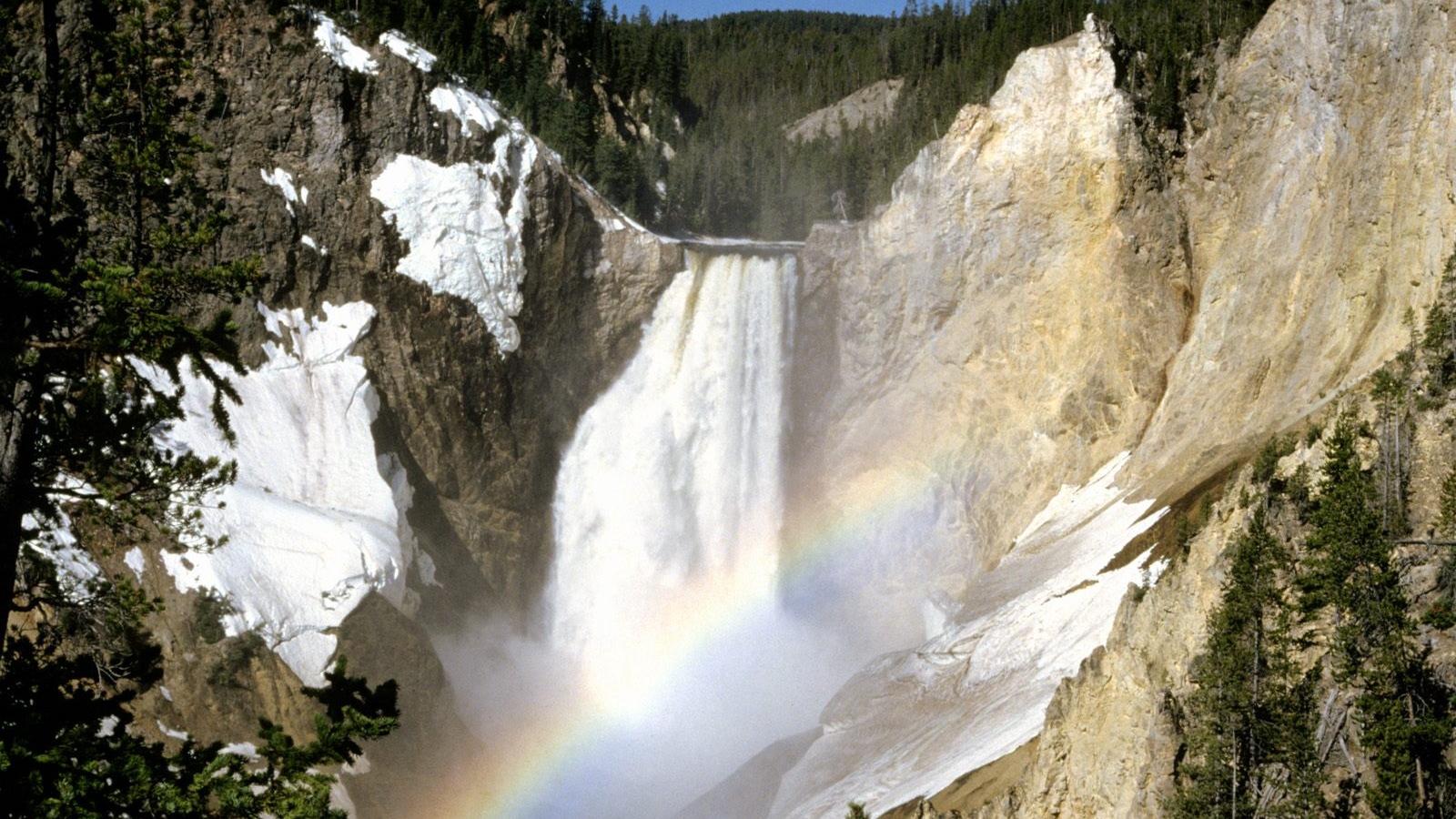 Wallpaper Yellowstone National Park, Wyoming, Falls, - Yellowstone National Park, Lower Falls - HD Wallpaper 