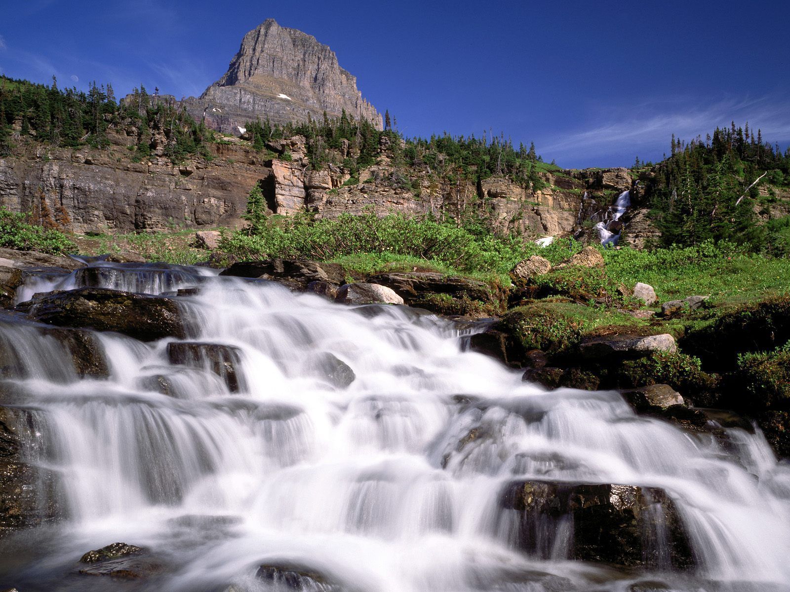 Cascades In Glacier National Park Montana - HD Wallpaper 