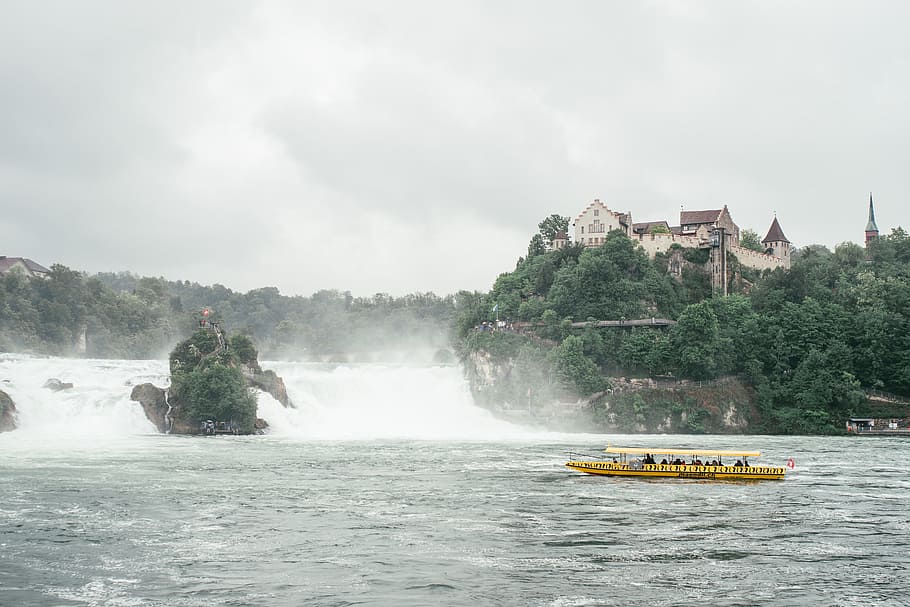 Rhine Falls, Attraction, Boat, Cascade, Castle, Cliff, - River - HD Wallpaper 