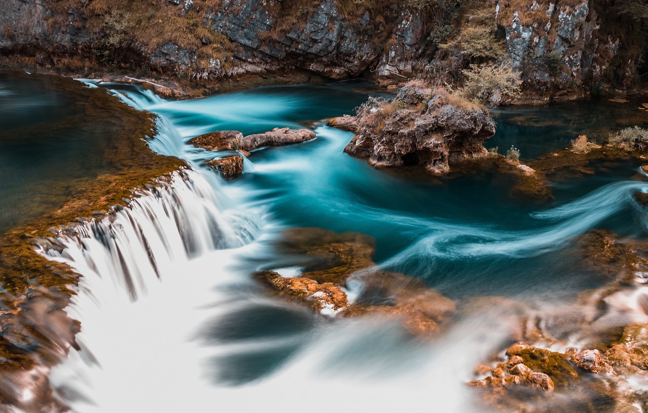 Photo Wallpaper River, Rocks, Waterfall - Wallpaper - HD Wallpaper 