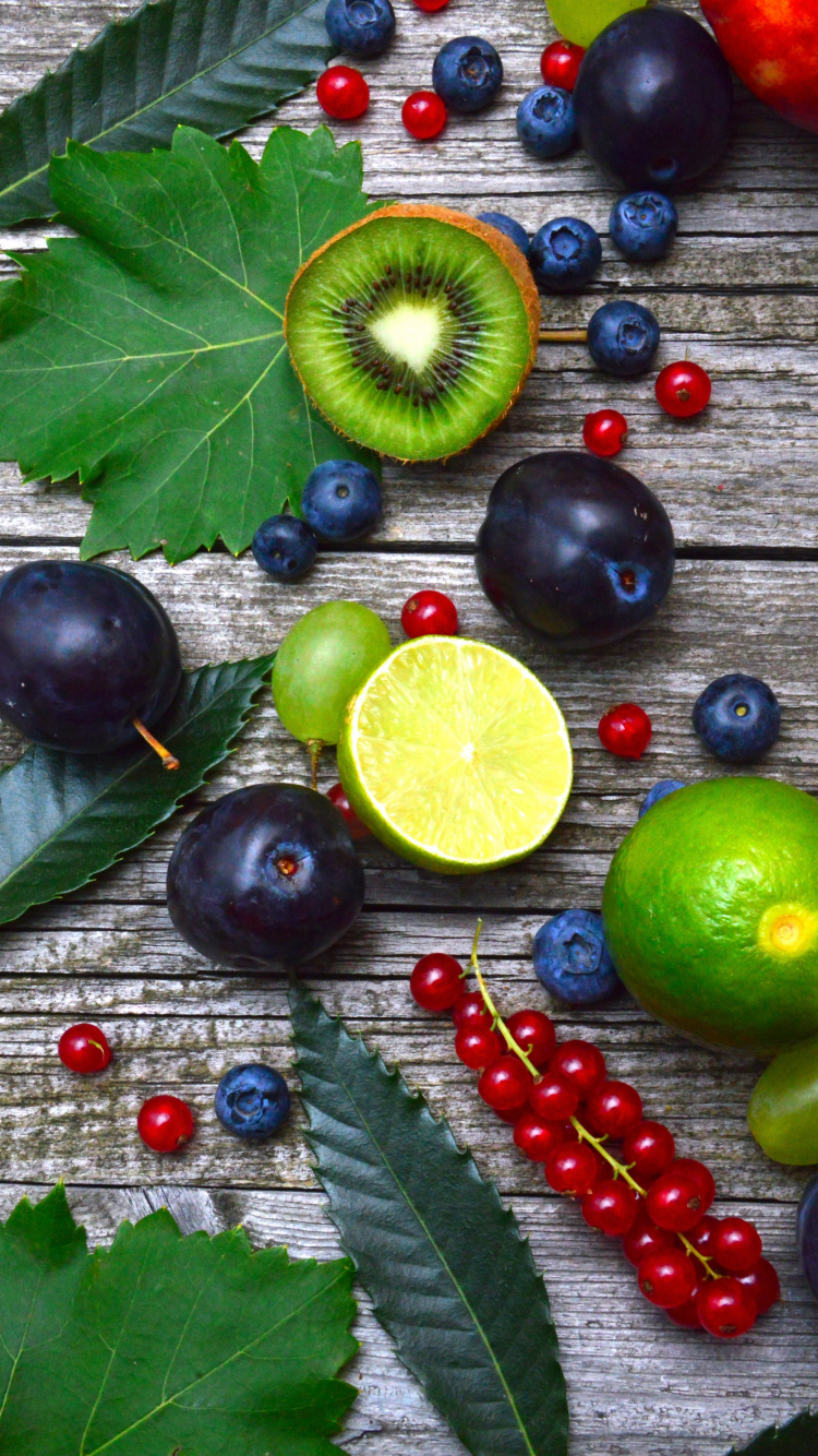 Fruits, Lemon, Blueberries, Cherries, Plum, Fresh, - Fruit Wallpaper For Iphone 7 - HD Wallpaper 