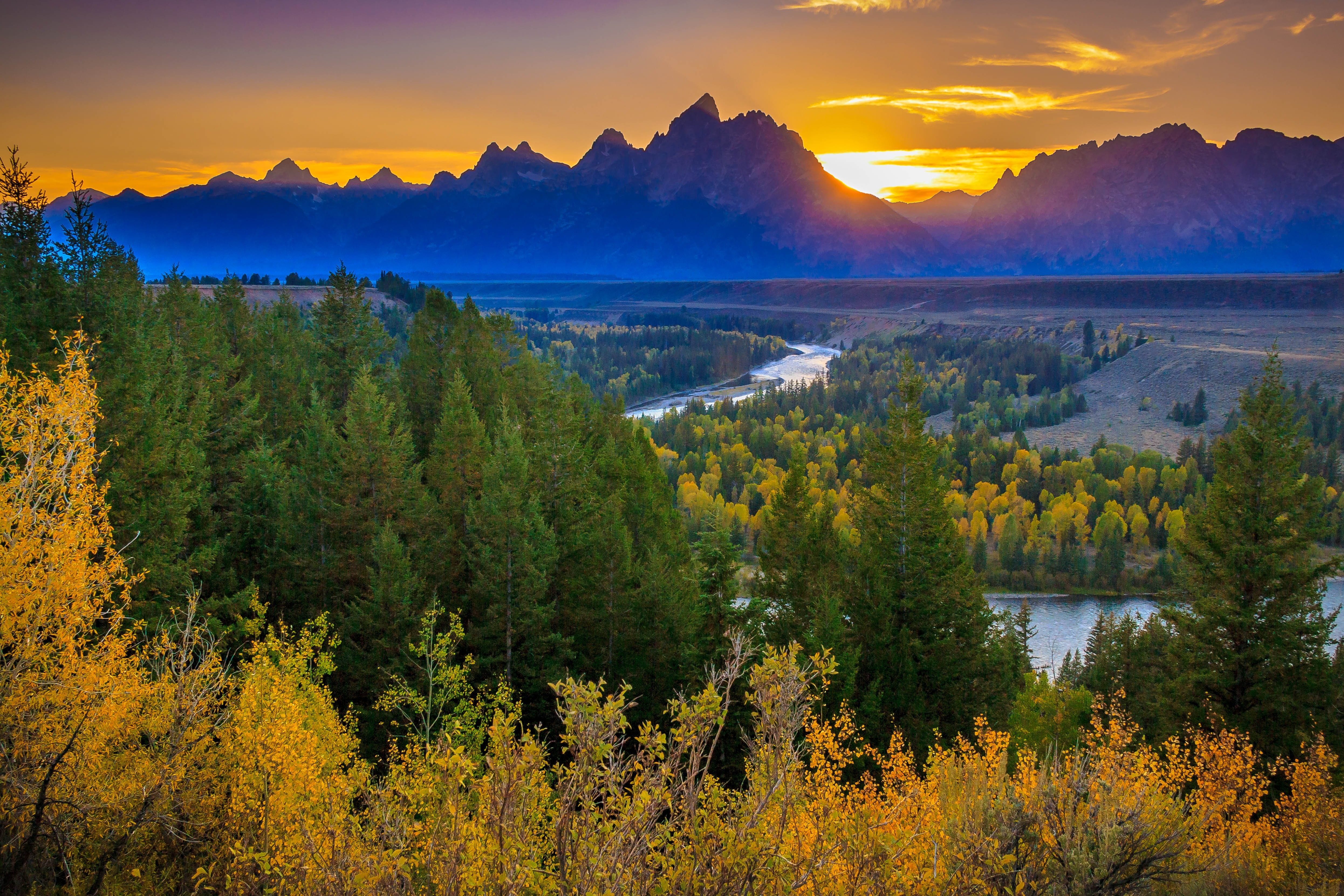 Grand Teton National Park, Snake River Overlook - HD Wallpaper 