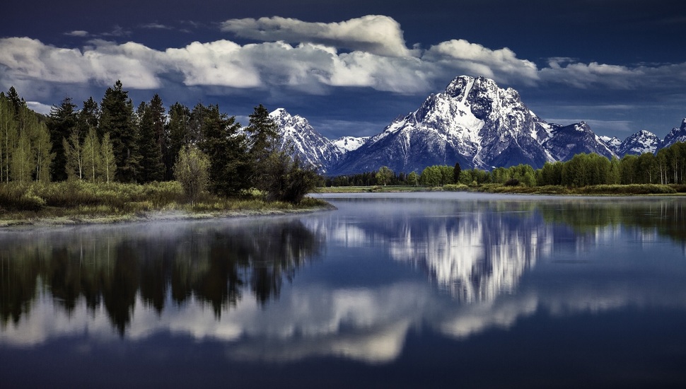 Wyoming, Mount Moran, The Snake River, Grand Teton - Grand Teton National Park, Mount Moran - HD Wallpaper 