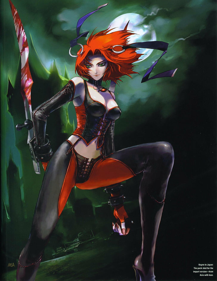 Action, Adventure, Blood, Bloodrayne, Dark, Fantasy, - Bloodrayne Rayne Art - HD Wallpaper 
