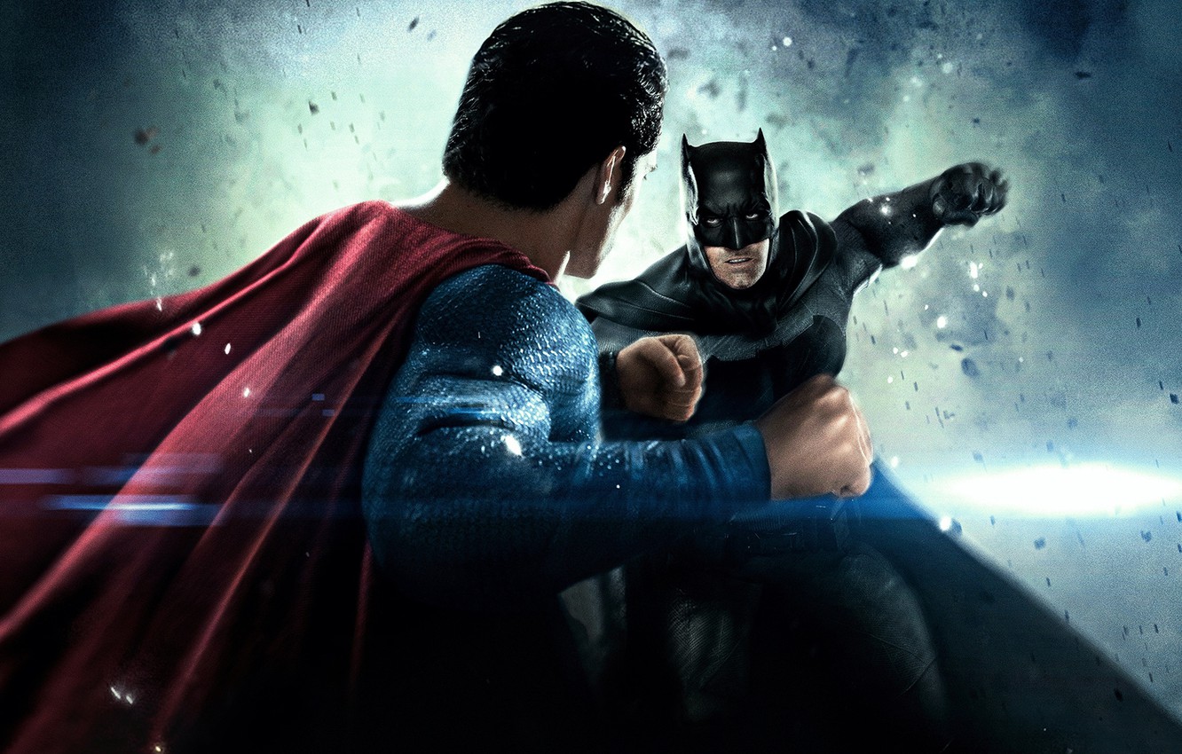 Photo Wallpaper Fiction, The Opposition, Battle, Fight, - Hd Batman Vs Superman - HD Wallpaper 