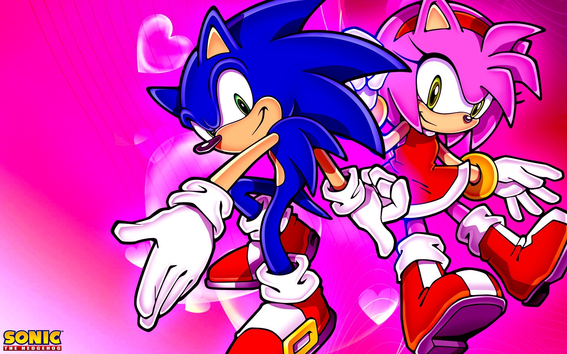 Awesome Amy Rose Free Wallpaper Id - Sonic And Amy Background - HD Wallpaper 