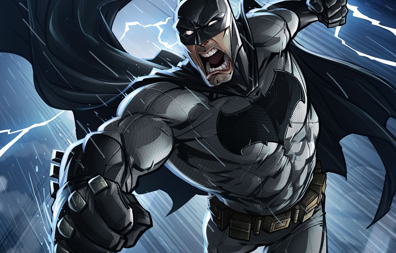Photo Wallpaper Batman, Patrick Brown, Dc Comics, Bruce - Christian Bale Batman Art - HD Wallpaper 