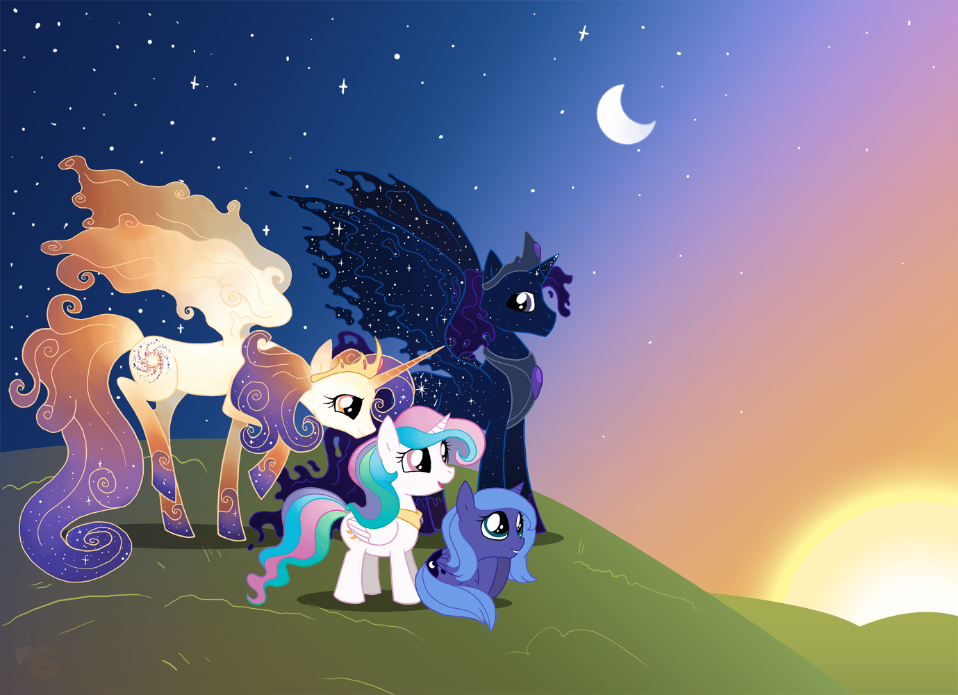 My Little Pónei, Pônei Wallpapers - Celestia And Luna Parents - HD Wallpaper 