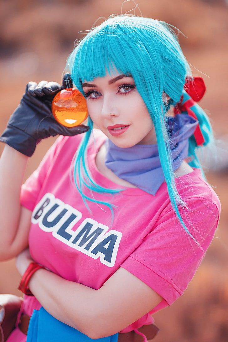 Women S Red And Blue Hijab, Amy Thunderbolt, Model, - Bulma 18+ Dragon Ball - HD Wallpaper 