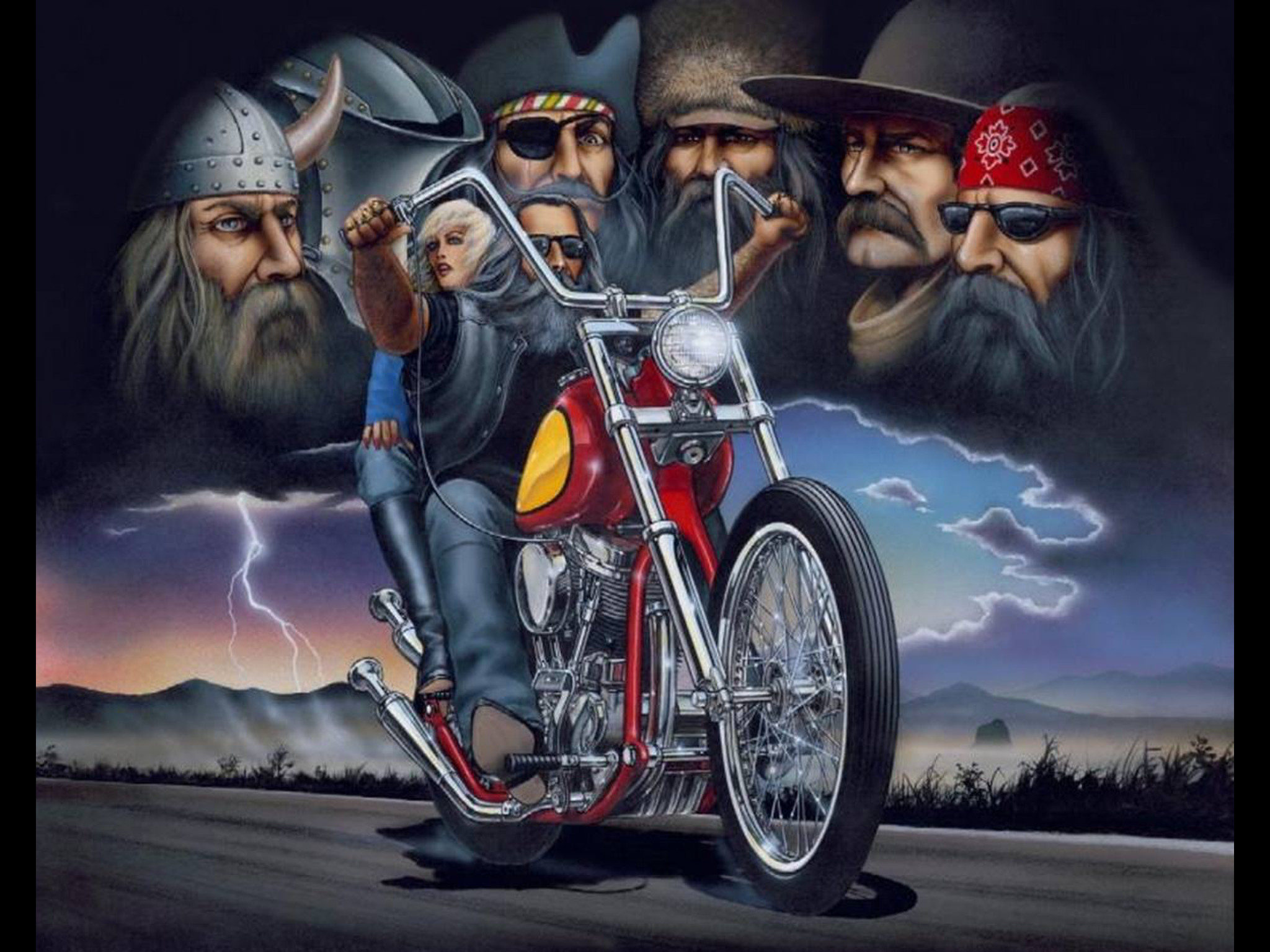 Bikers - David Mann Easy Riders - HD Wallpaper 