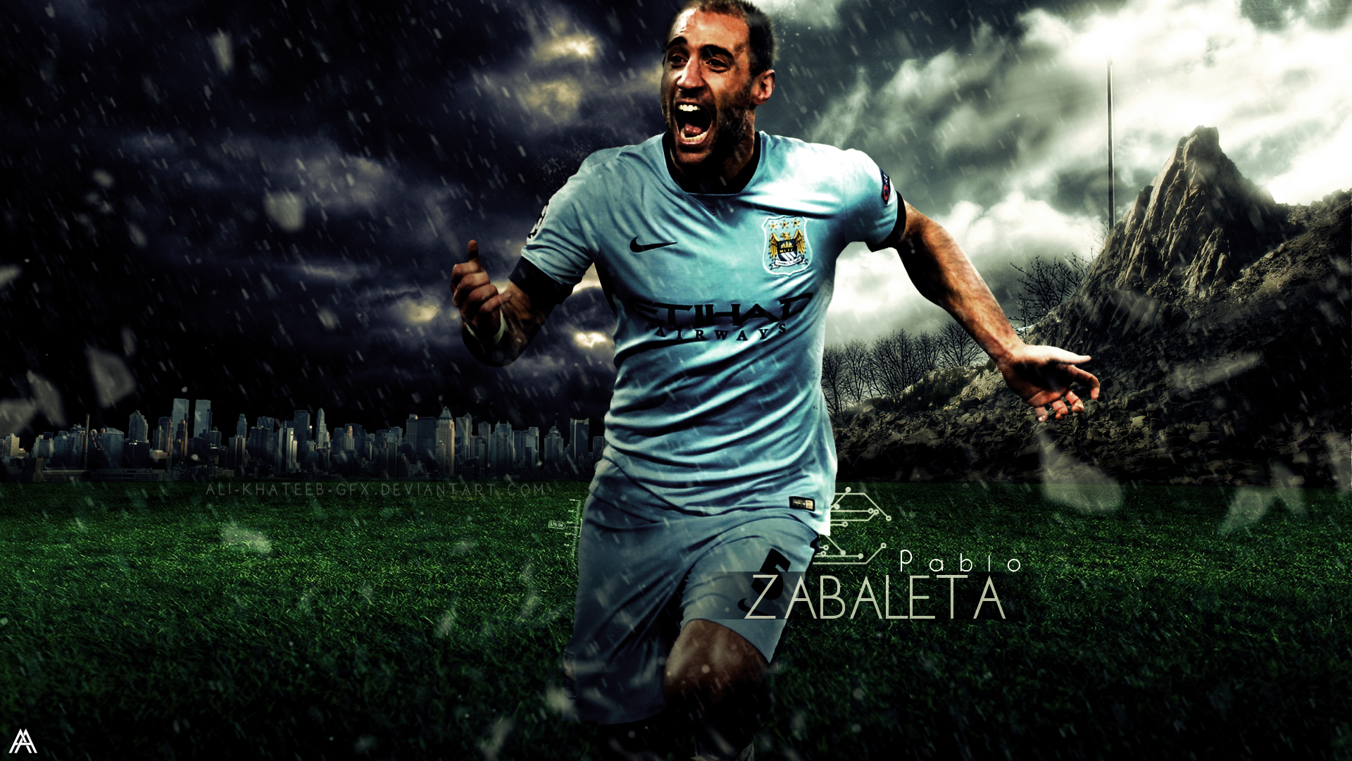 Pablo Zabaleta Hd Wallpaper Man City - Manchester City F.c. - HD Wallpaper 