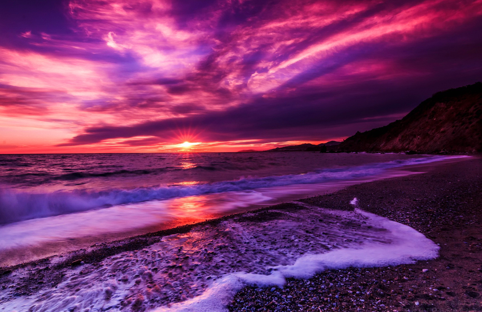 Pink Sunsets - Purple Sunset Background Hd - HD Wallpaper 