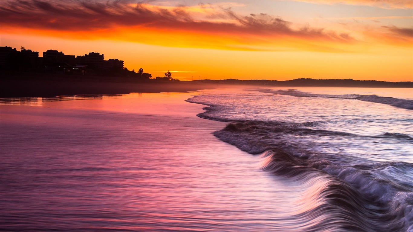 Beach Waves Sunset-hd Desktop Wallpaper2014 - Roy T Bennett Respect Quotes - HD Wallpaper 