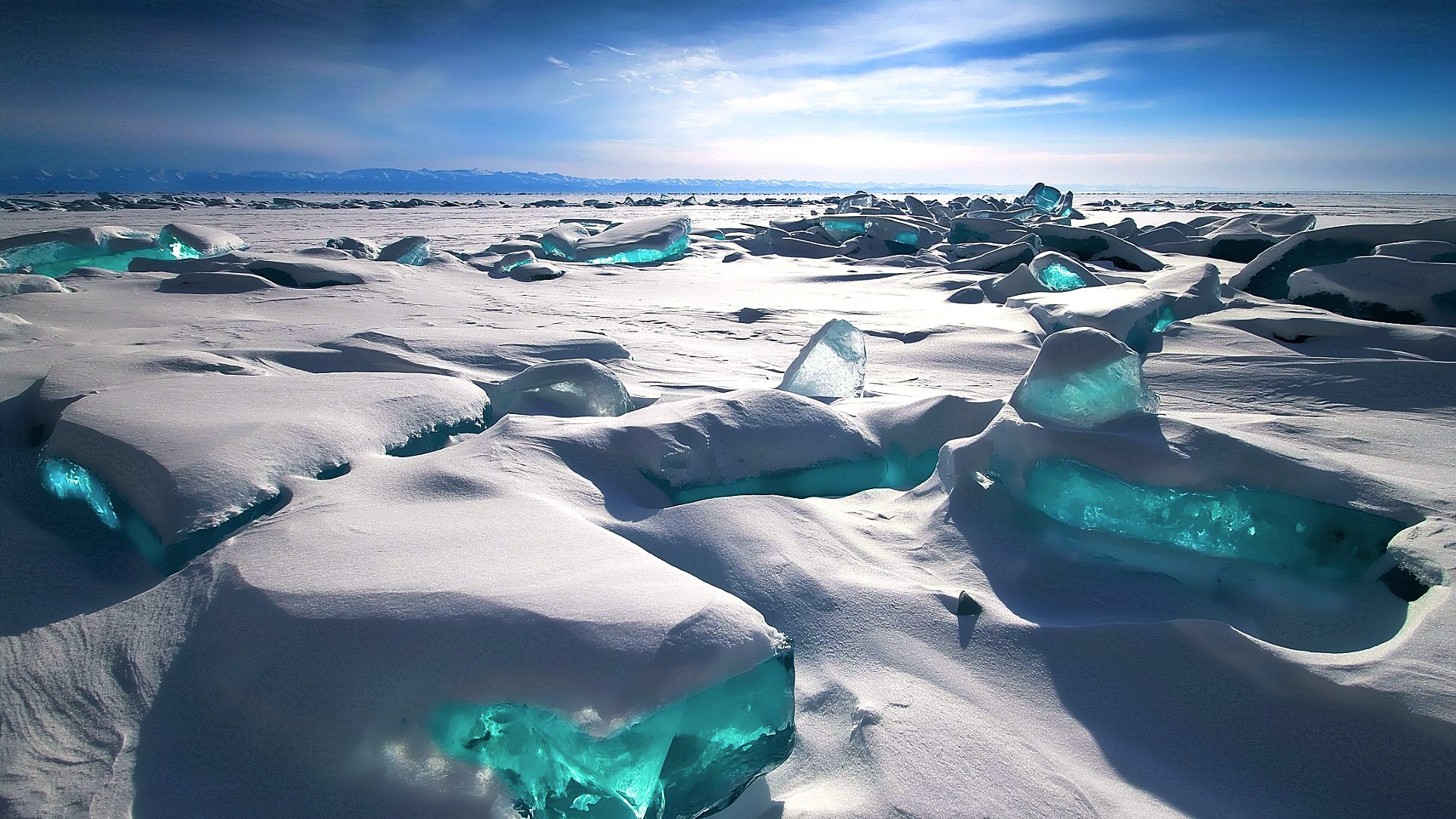 Blue Ice And Snow - HD Wallpaper 