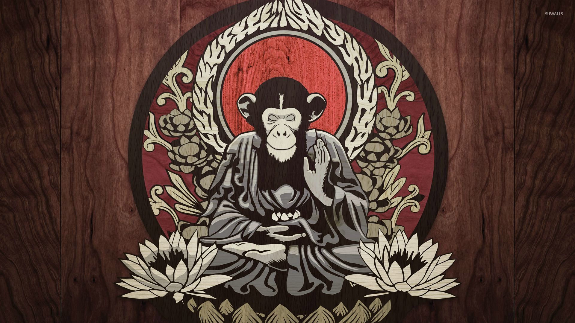 Monkey Meditation Tattoo - HD Wallpaper 