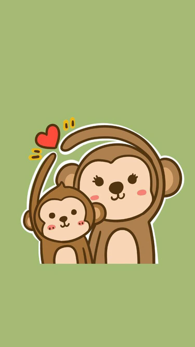 Cartoon Monkey Wallpaper - Cute Monkey Cartoon - 750x1334 Wallpaper -  