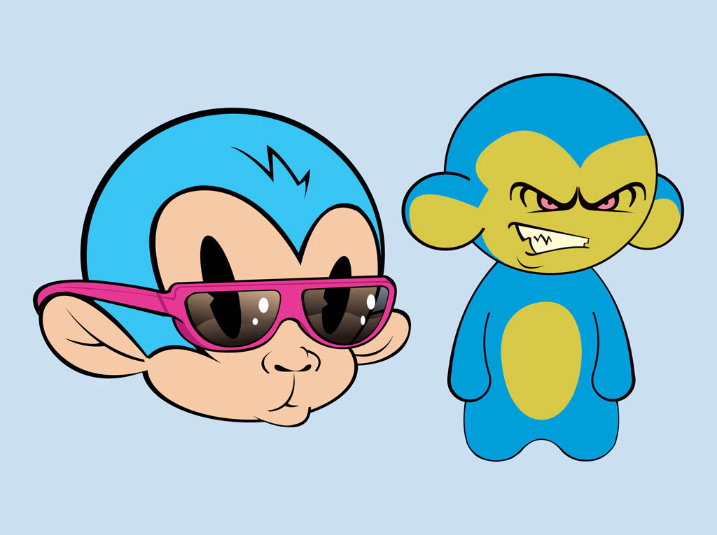 Cool Cartoon Monkeys - Monkey - HD Wallpaper 