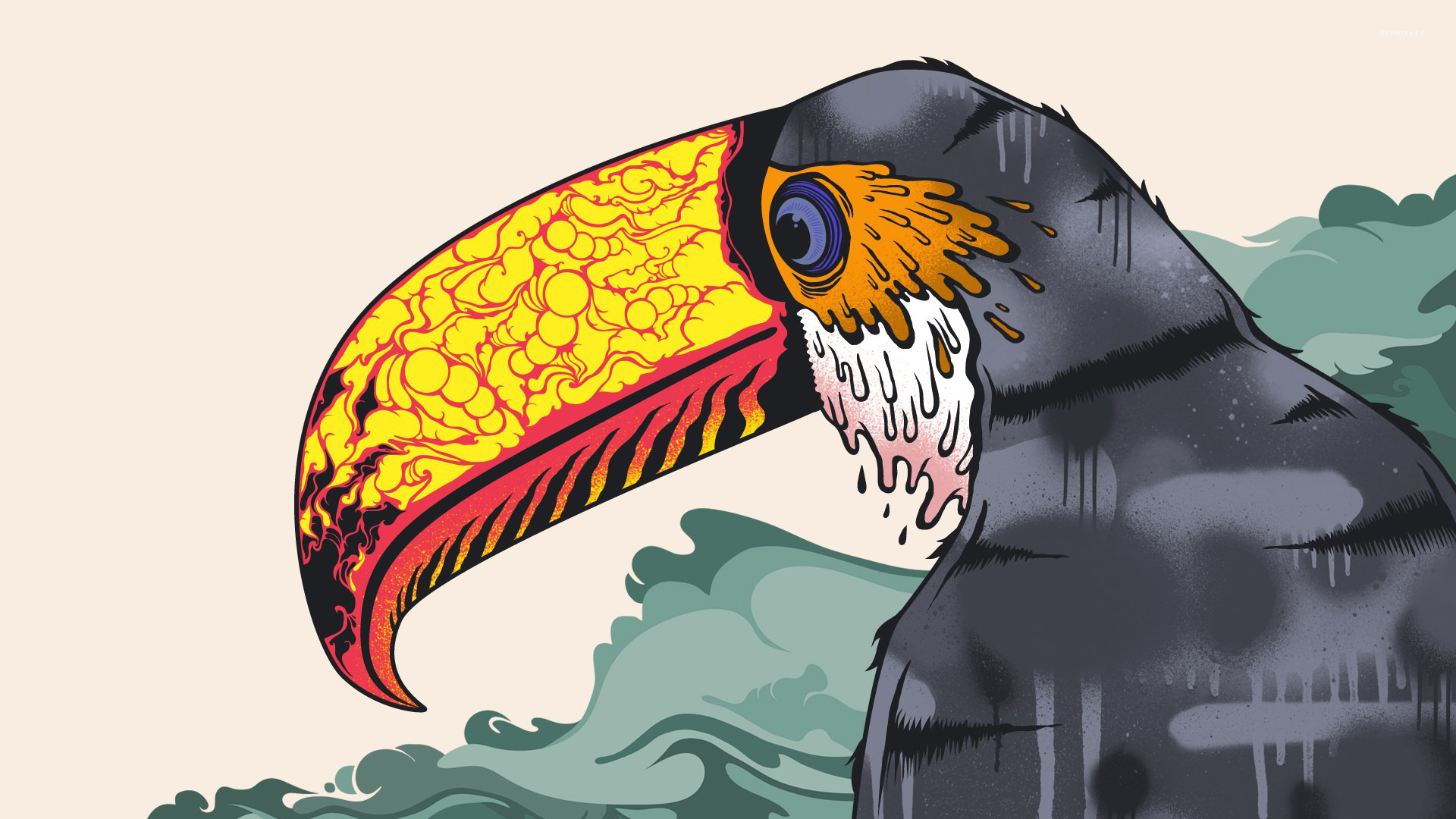 Toucan Wallpaper Art - HD Wallpaper 