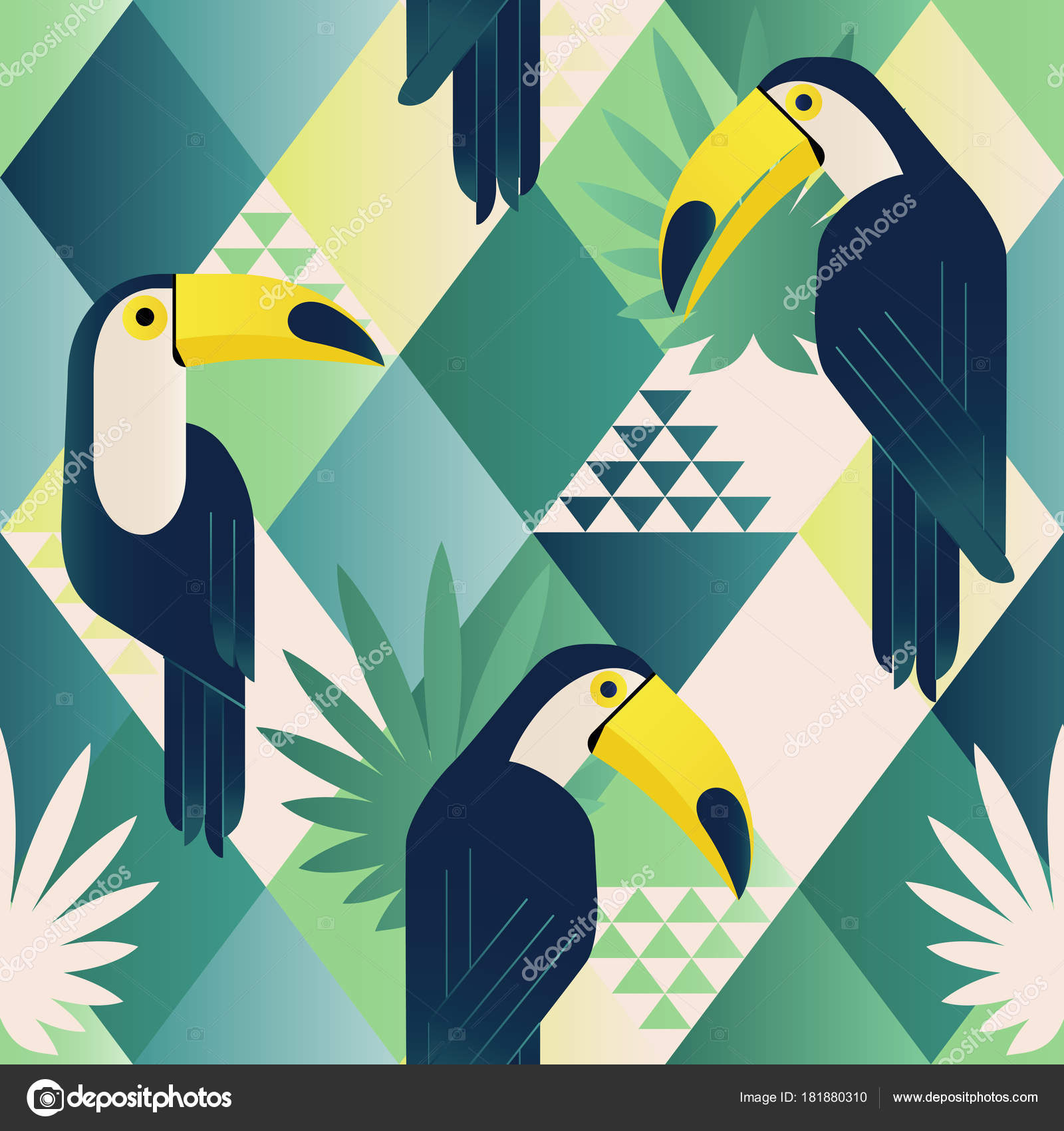 Tropical Beach Toucan Print - HD Wallpaper 