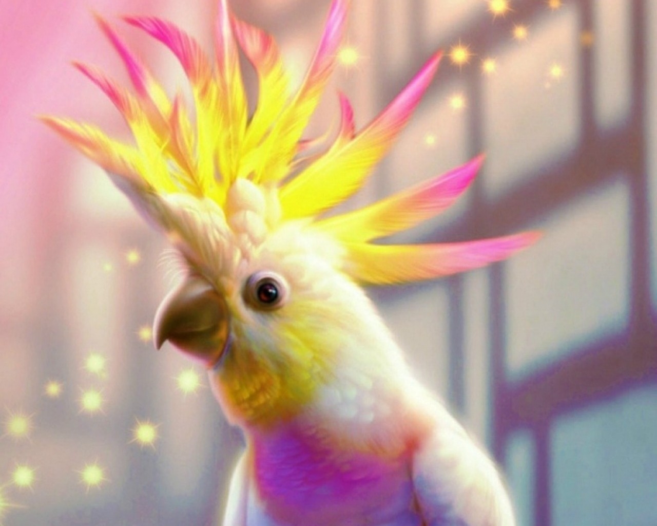Yellow And Pink Parrot - HD Wallpaper 