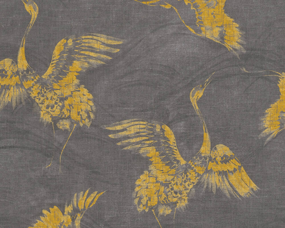 Création Wallpaper Graphics, Black, Grey, Yellow - Papier Peint Japonais - HD Wallpaper 