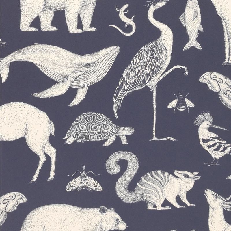 Animals Wallpaper Ferm Living Dark Blue 100235403 Ferm - Ferm Living Wallpaper Animals - HD Wallpaper 