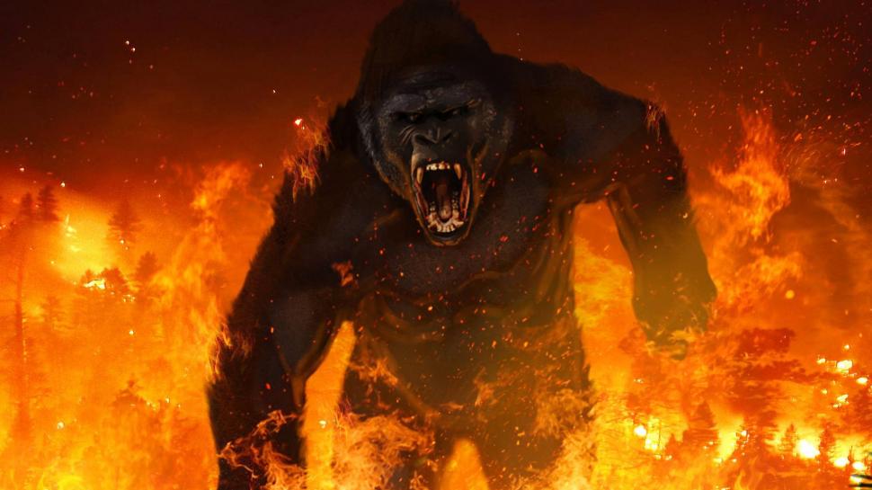 Giant Gorilla Kong Skull Island Wallpaper,hollywood - King Kong Wallpaper 2017 - HD Wallpaper 