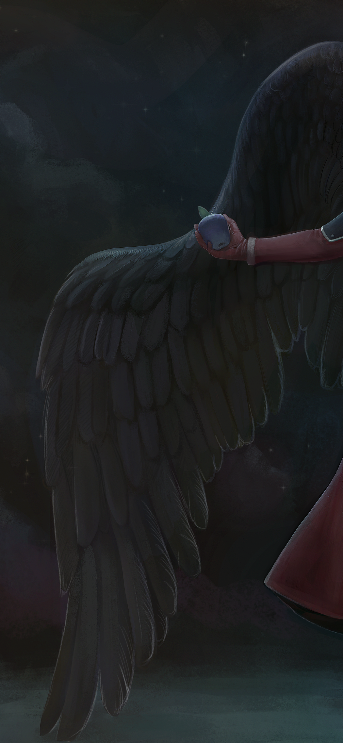Fallen Angel, Dark Wings, Red Coat, Sword, Boots - Eagle - HD Wallpaper 
