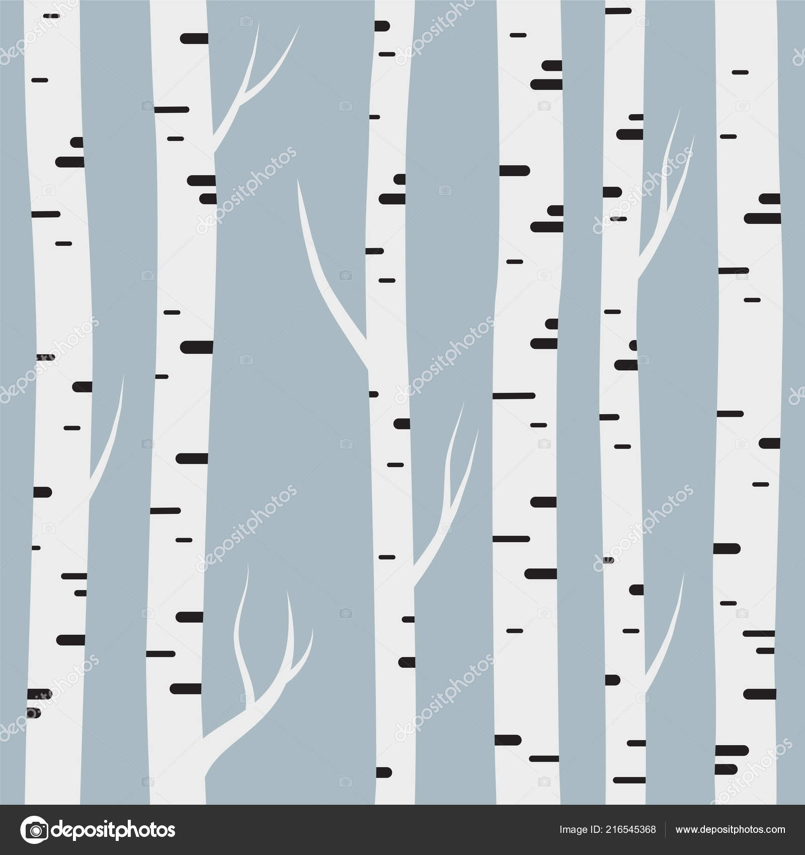 Birch Trees Vector - HD Wallpaper 