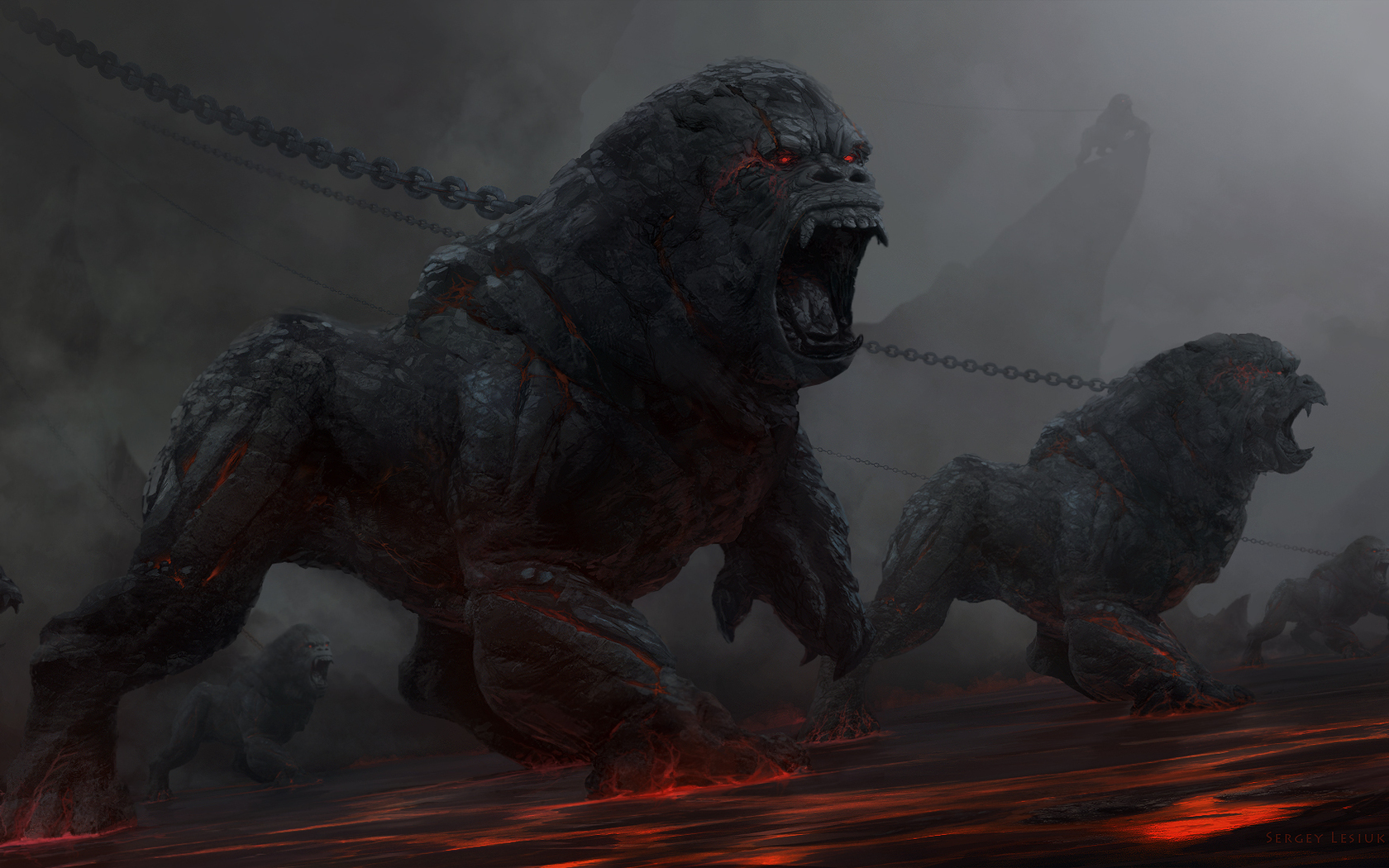 Gorilla, Hell, Rocks, Stones, Demons - King Kong Wallpaper 4k - HD Wallpaper 