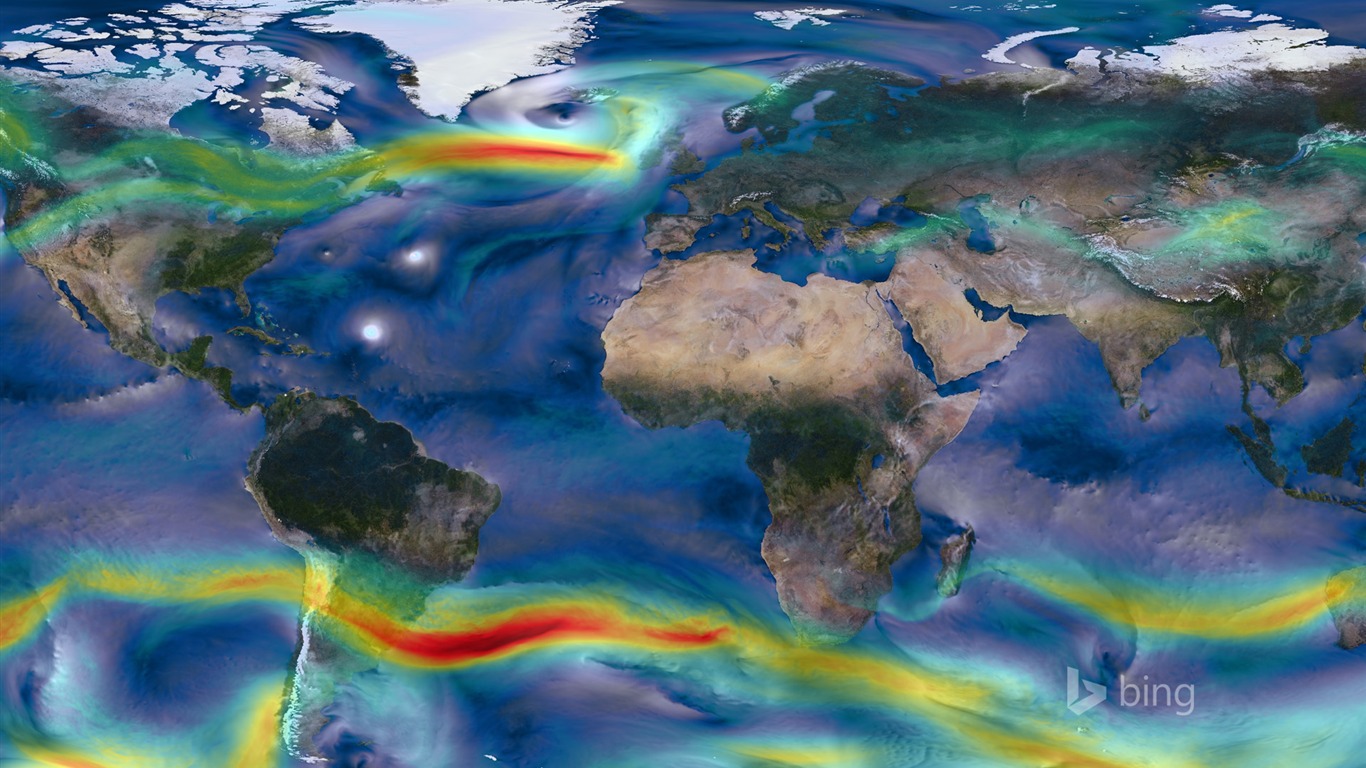 Global Warming-bing Wallpaper2014 - Atmosphere Wind Aerial Map - HD Wallpaper 