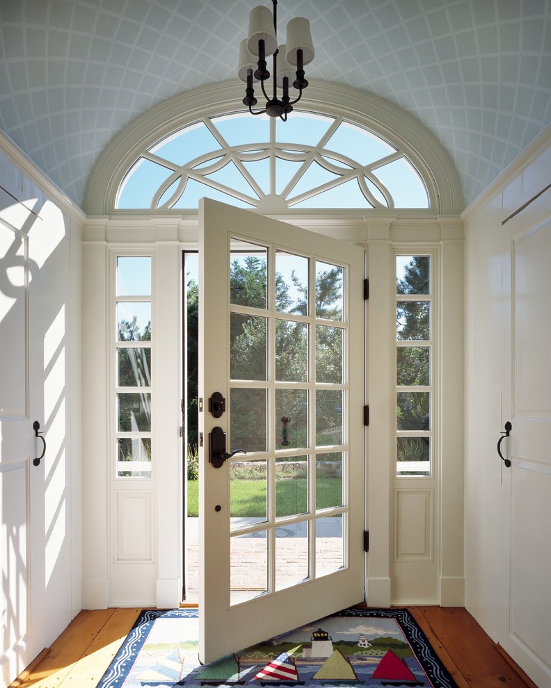 Boston Colonial Front Doors With White Shade Entry - Interior Design - HD Wallpaper 
