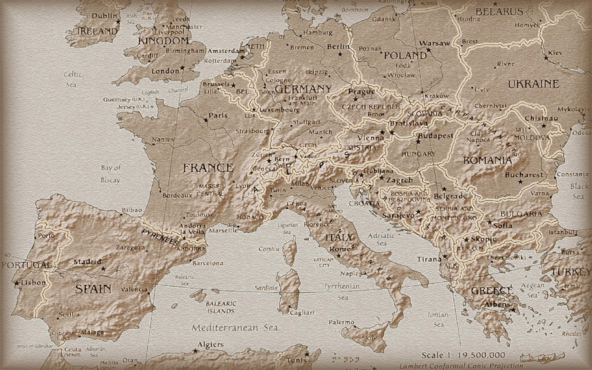 Vintage Map Wallpaper Europe - HD Wallpaper 