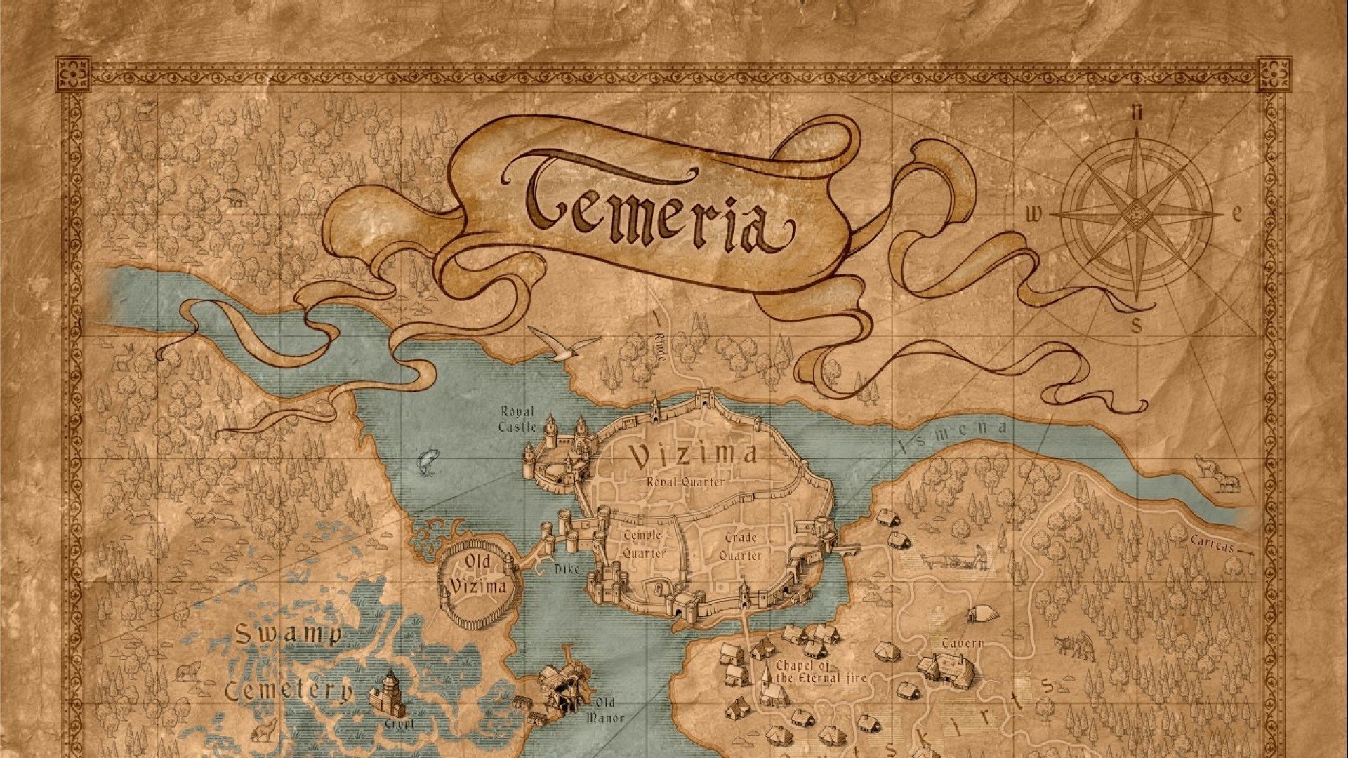 Witcher World Map - HD Wallpaper 