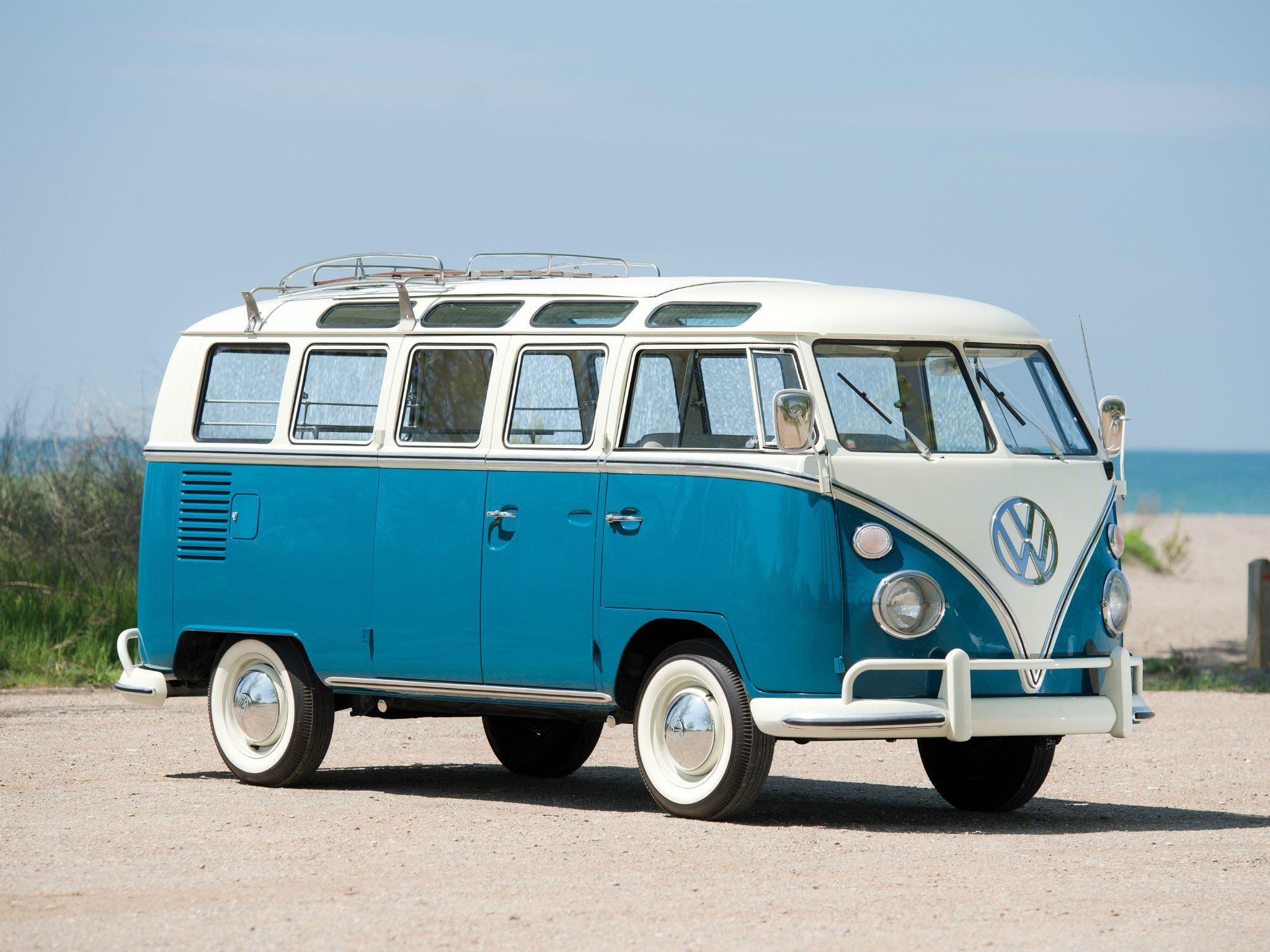 Hd 1963 67 Volkswagen Deluxe Samba Bus Van Classic - Retro Vw Bus - HD Wallpaper 